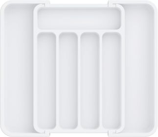 Silverware Drawer Organizer, Adjustable Utensil Cutlery Tray | Expandable Kitchen Organizer for Forks Knives, Multipurpose Kitchen Storage