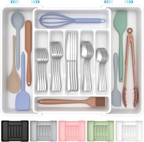 Extra Large Expandable Silverware Organizer, BPA-Free Food-Safe Cutlery Flatware Organizer, Kitchen Utensil Drawer Organizer