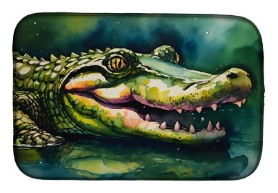 Alligator Dish Drying Mat Absorbent Dish Drying Mat Pad for Kitchen Counter Dish Drainer Mat for Countertop, 14 x 21", Multicolor